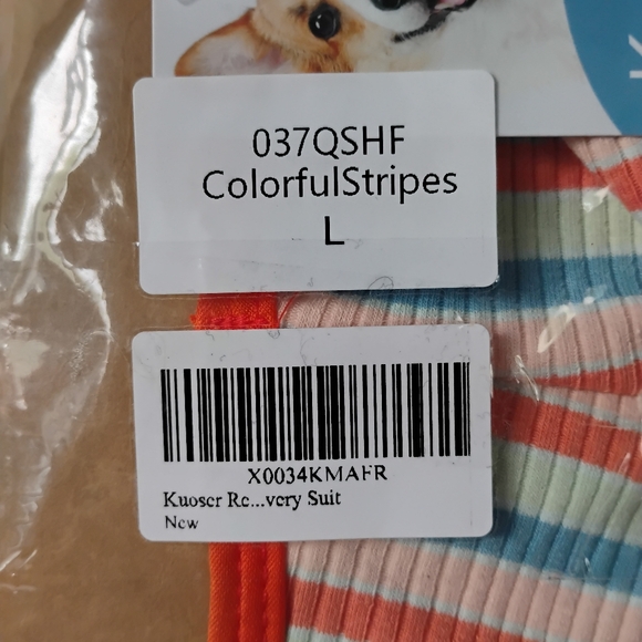 Kuoser Suitical Suit for Dogs & Cats Pet Surgery Recovery Onesie Stripes Large - Picture 3 of 12